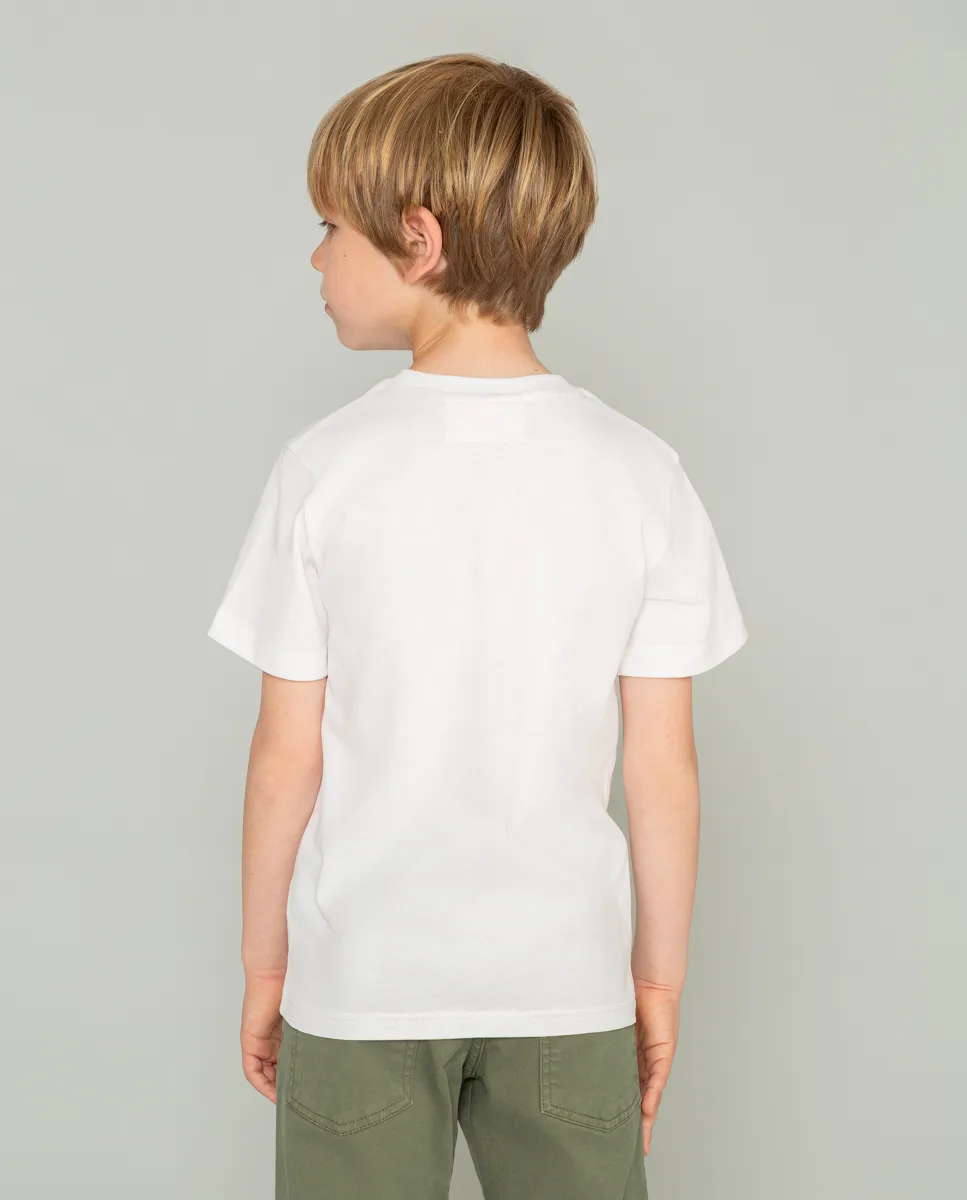 Camiseta niño moto racer blanco - Image 3