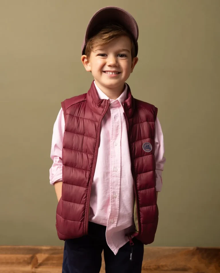 CHALECO NIÑO CLASSIC ACOLCHADO BURDEOS