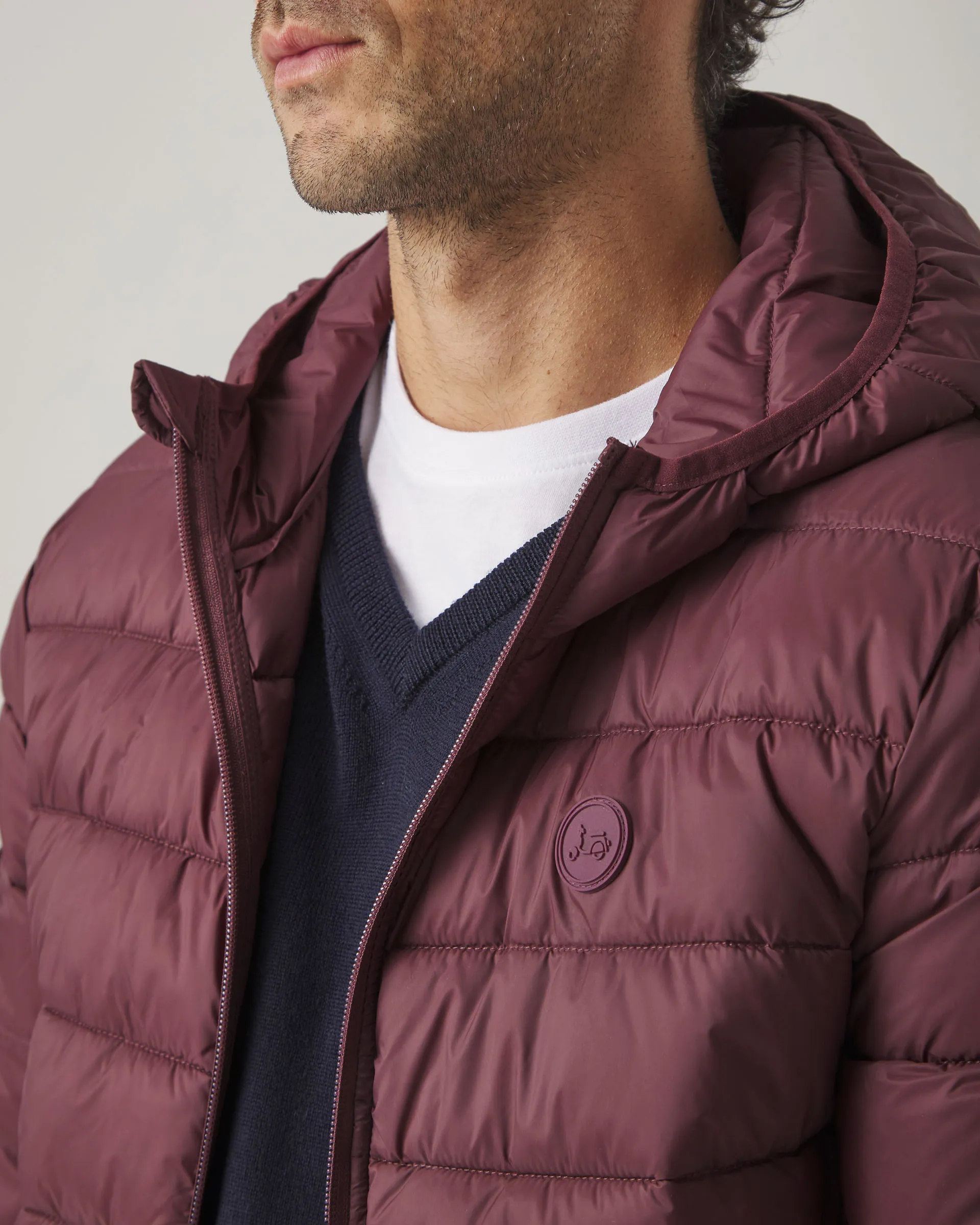 Chaqueta Hood Acolchado Burdeos - Image 3