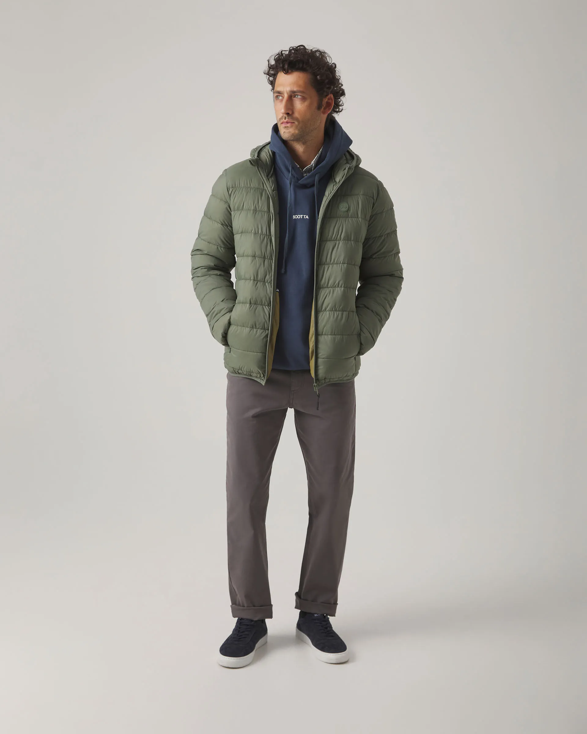 Chaqueta Hood Acolchado Khaki - Image 6