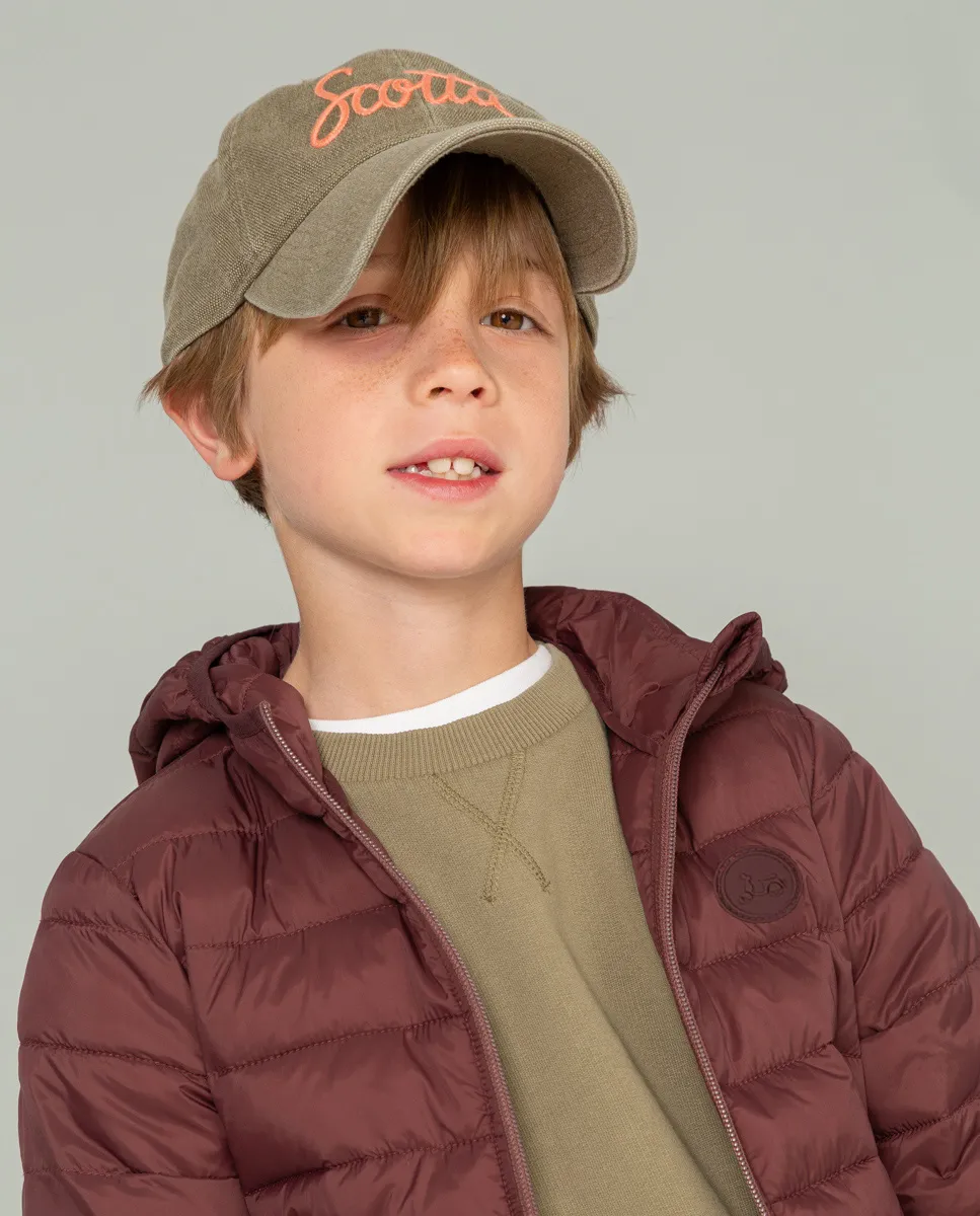 Chaqueta Niño Hood Acolchado Burdeos - Image 5