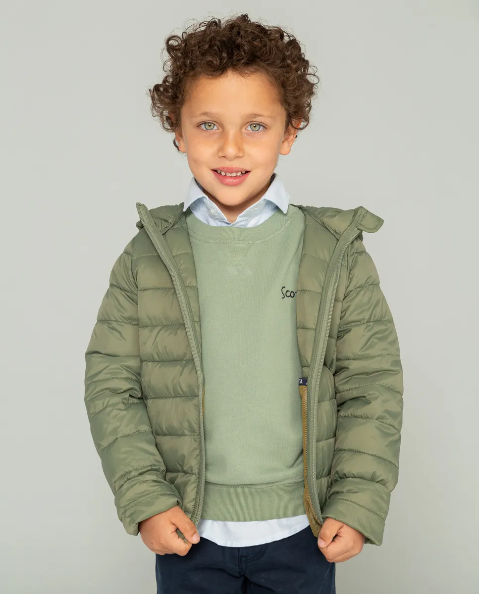 Chaqueta Niño Hood Acolchado Khaki - Image 4