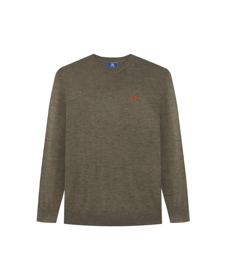 JERSEY CLASSIC CREW NECK MERINO KHAKI - Image 4