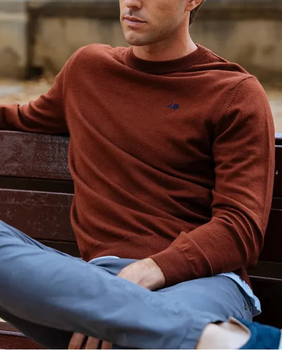 JERSEY CLASSIC CREW NECK MERINO MARRON C - Image 3