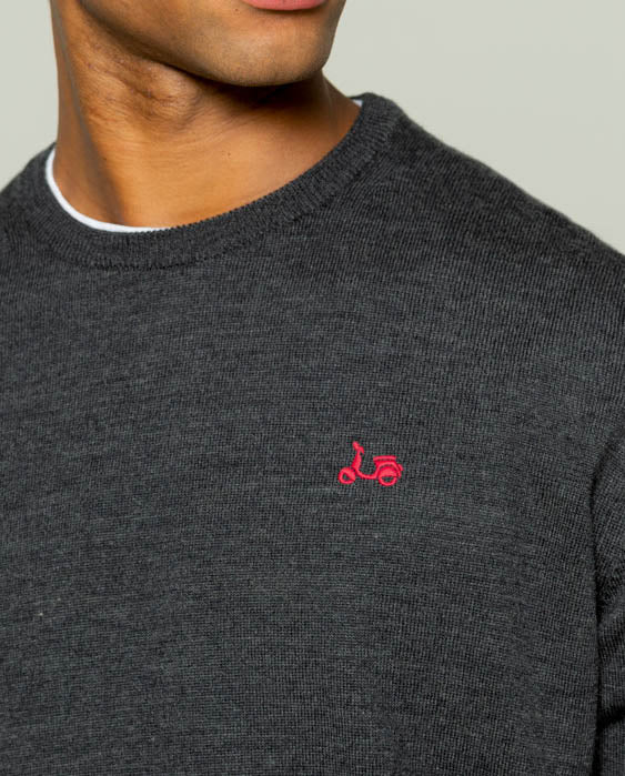 Jersey classic crew neck merino negro - Image 2