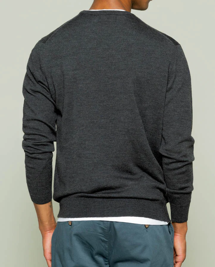 Jersey classic crew neck merino negro - Image 3