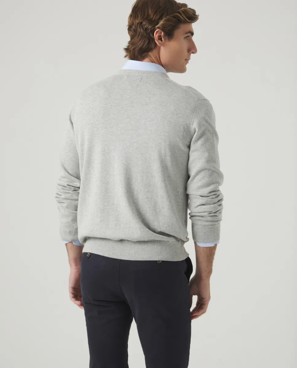 Jersey Classic V Neck Cotton Gris - Image 3