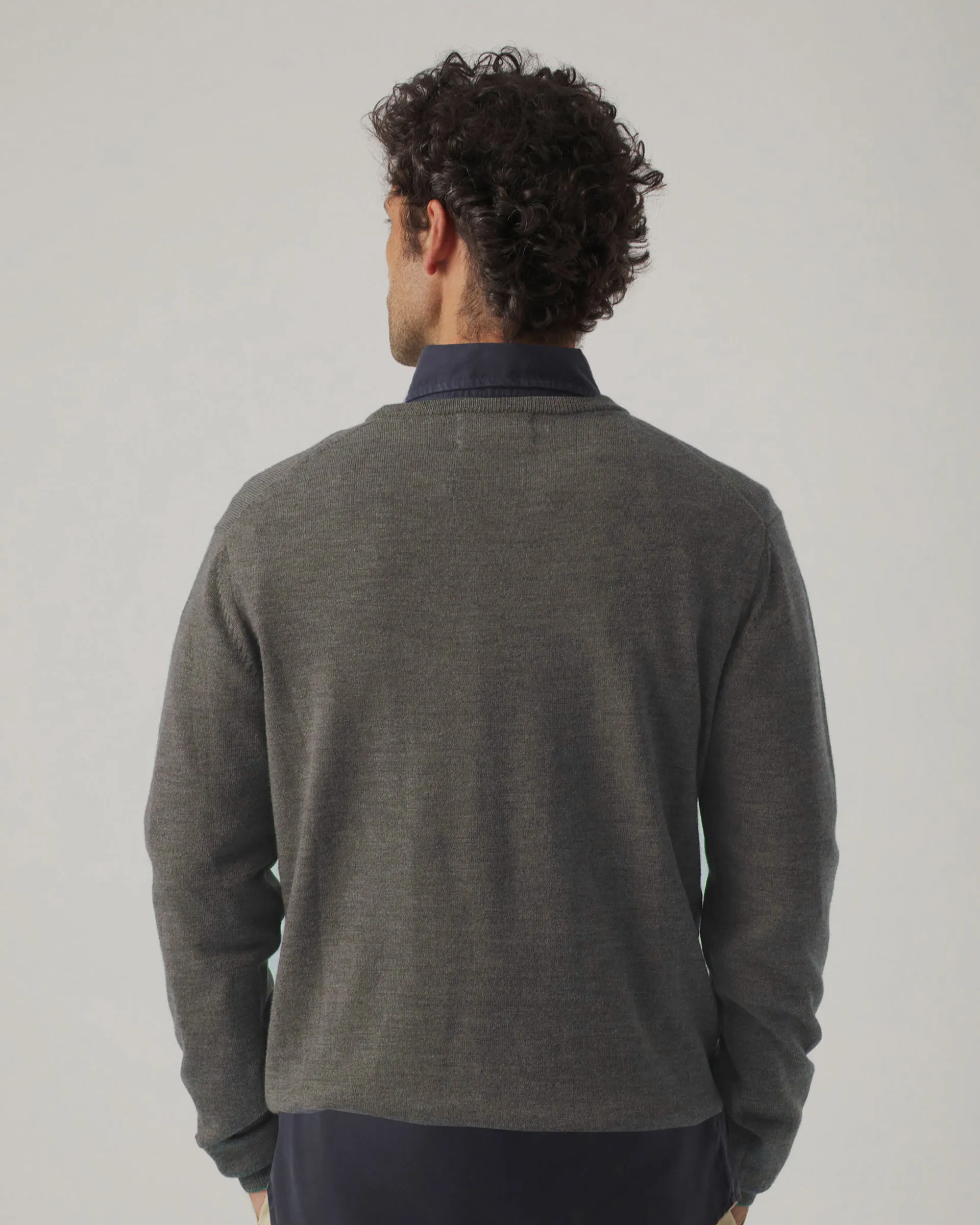 Jersey Crew Neck Merino Khaki - Image 3