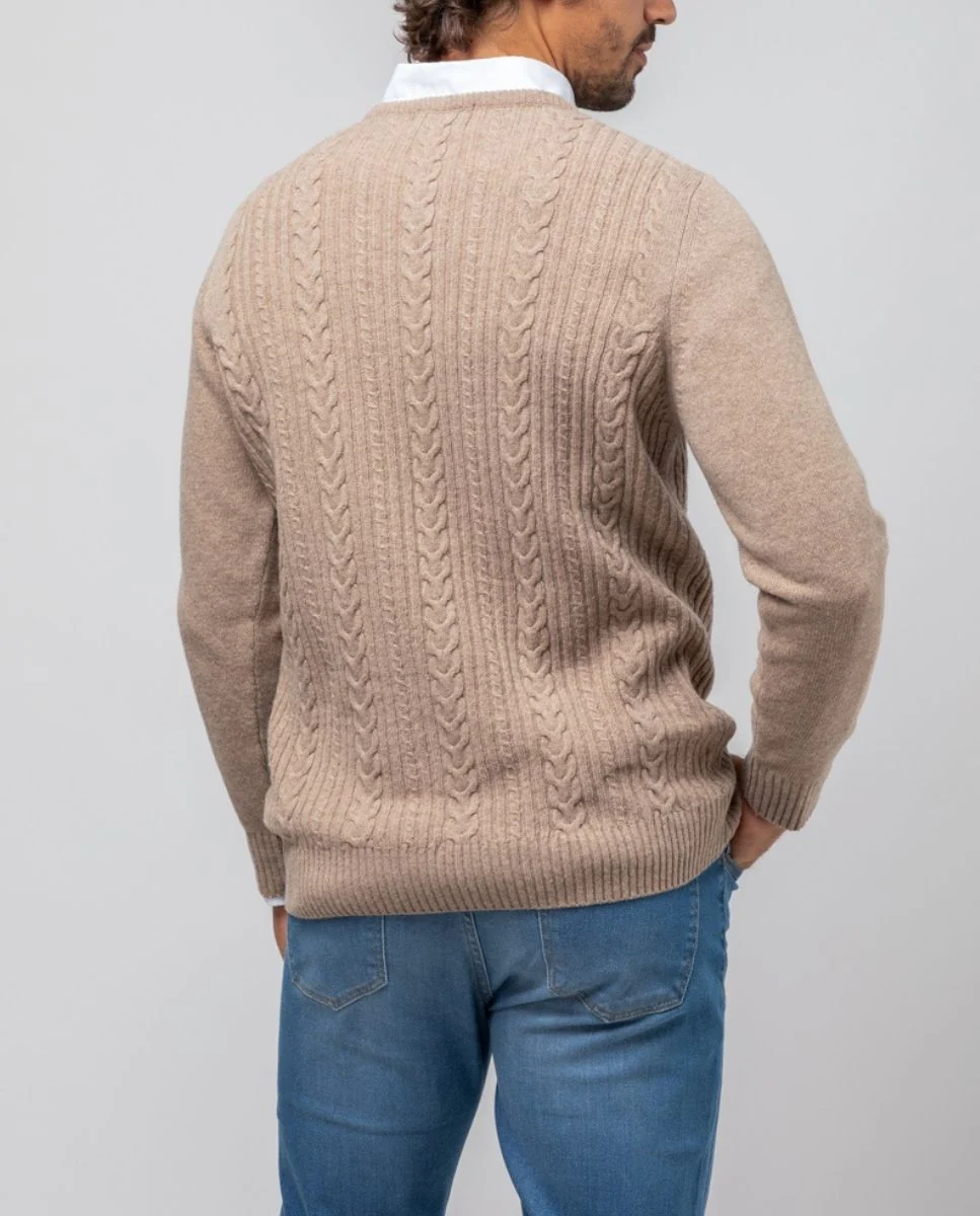 Jersey crew neck ochos beige - Image 3