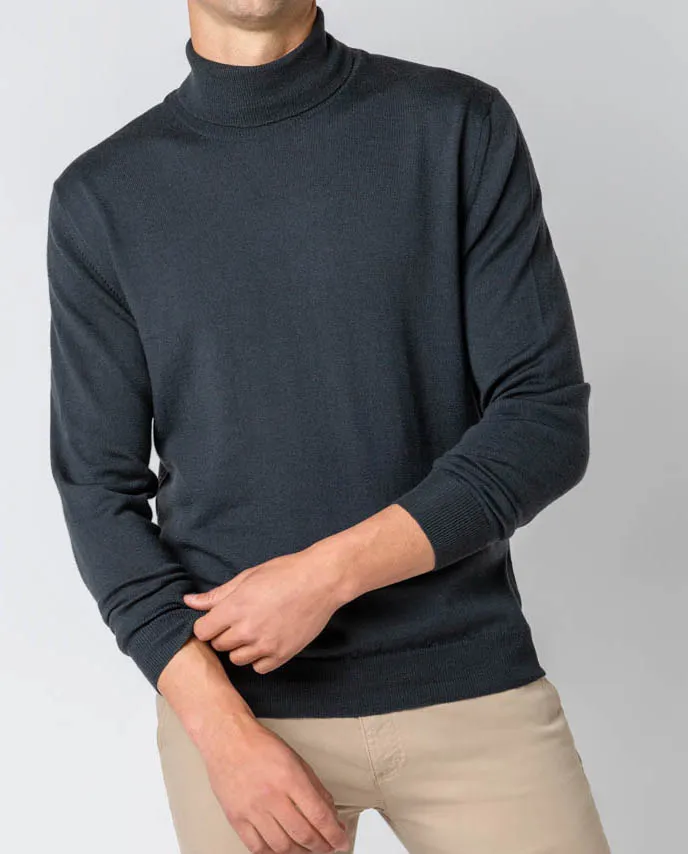 Jersey cuello cisne gris oscuro