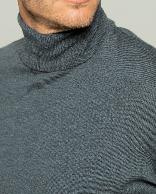 Jersey turtle neck merino gris oscuro - Image 2