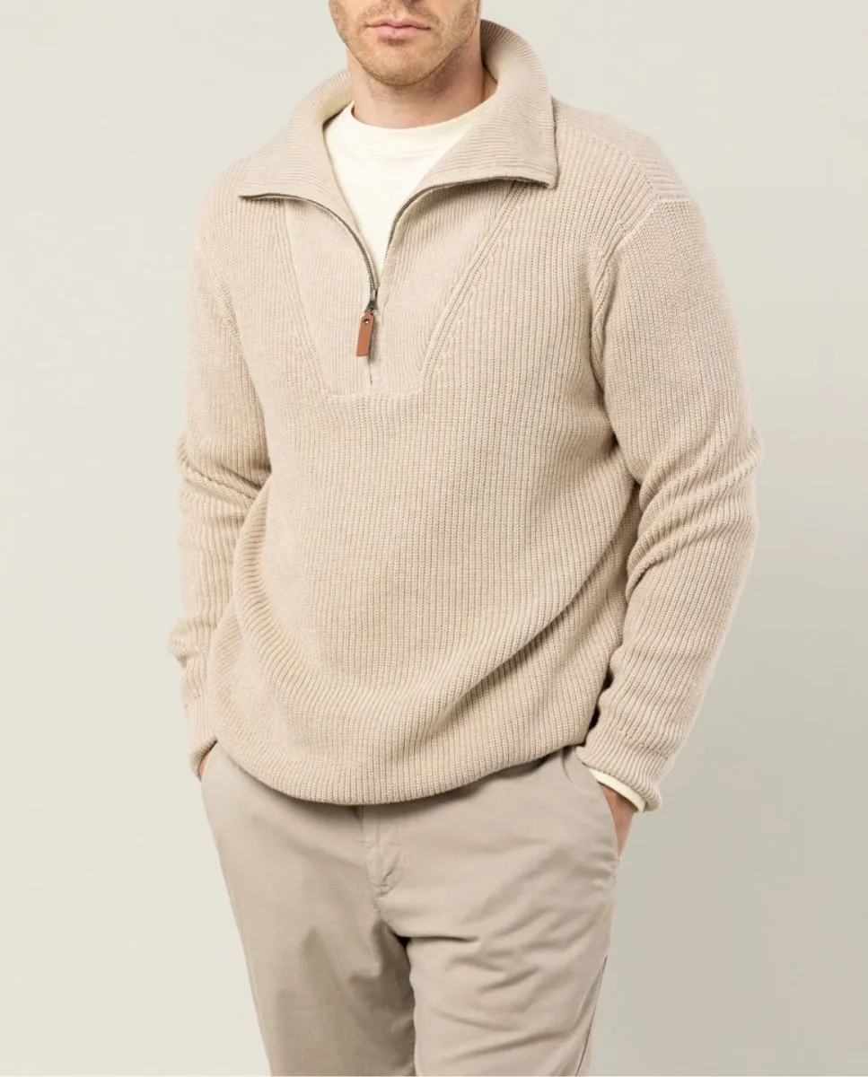 JERSEY GALES HALF ZIP CRUDO