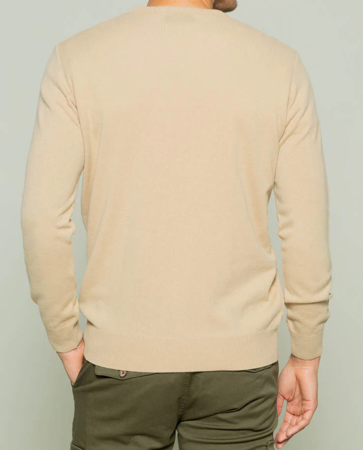 Jersey iconic v neck beige - Image 3