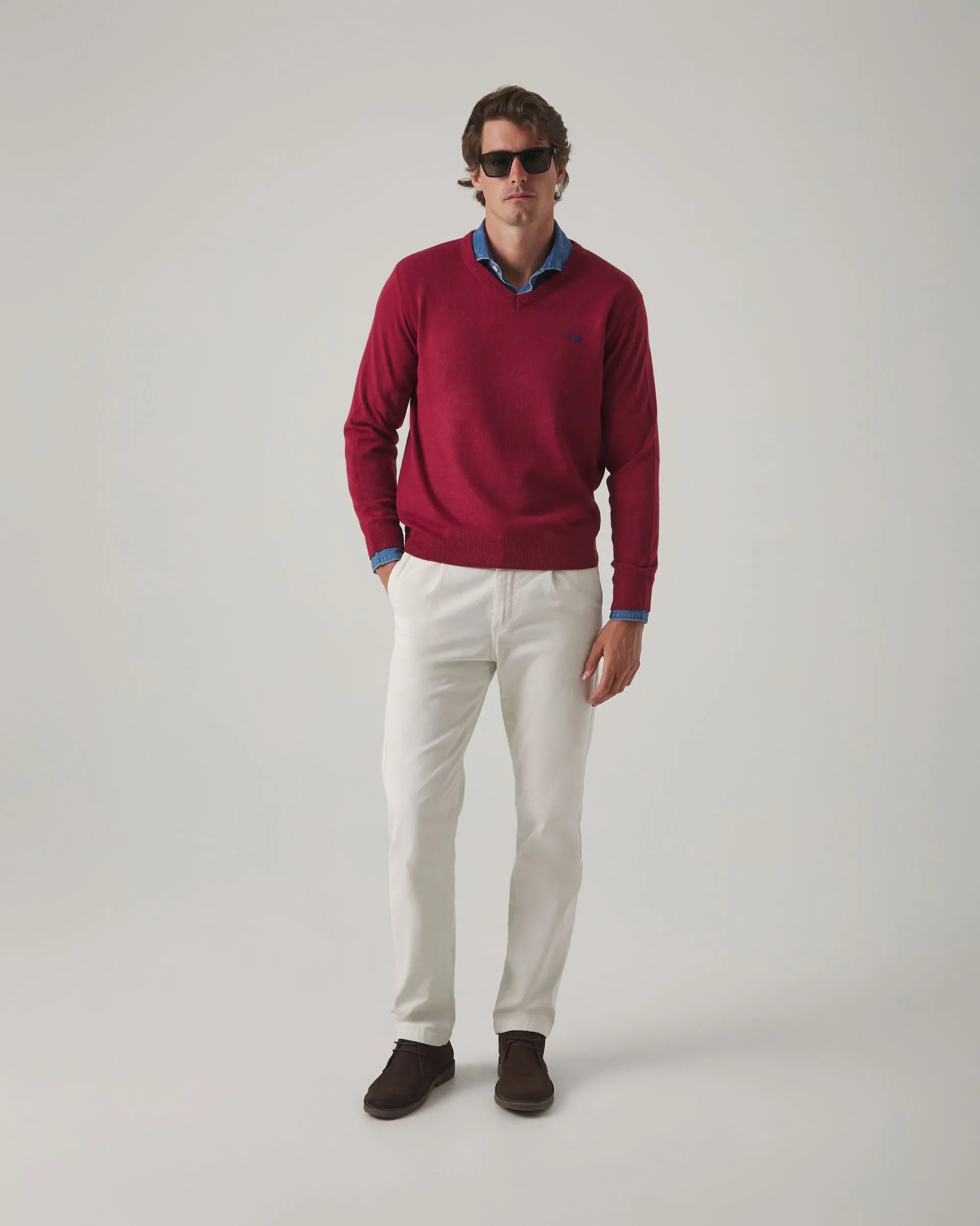 Jersey Iconic V Neck Burdeos - Image 4