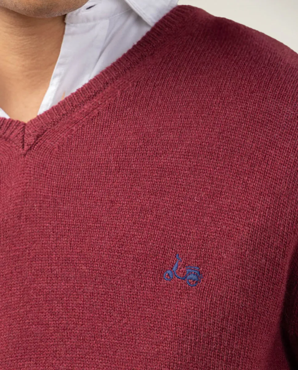 JERSEY ICONIC V NECK BURDEOS - Image 2