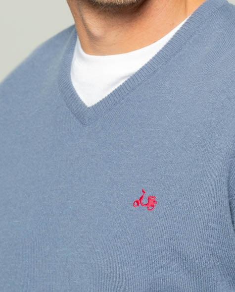 Jersey iconic v neck denim - Image 2