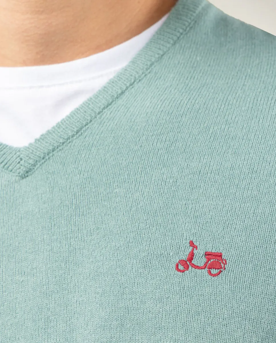 JERSEY ICONIC V NECK VERDE GRISACEO - Image 2