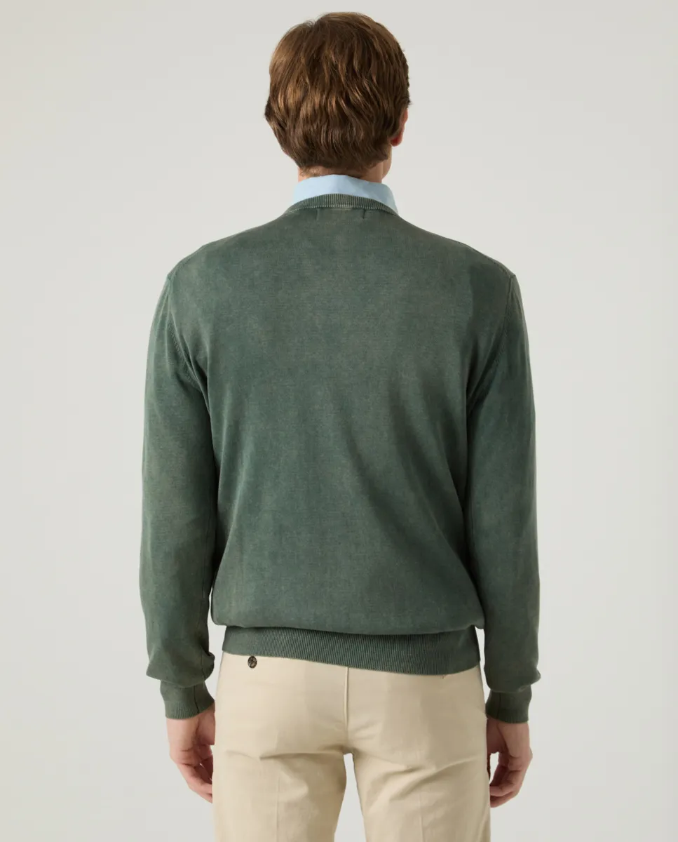 Jersey Lavado Crew Neck Cotton Khaki - Image 3