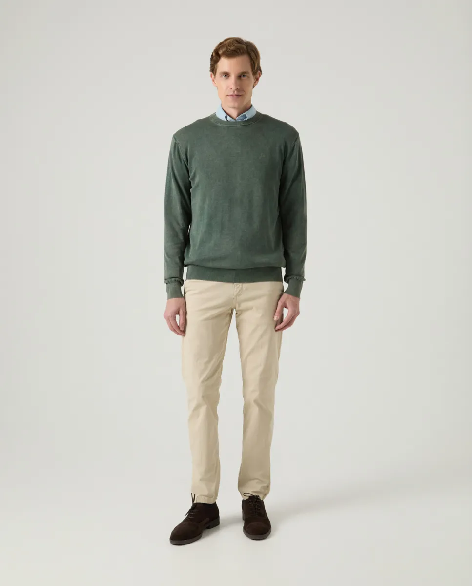 Jersey Lavado Crew Neck Cotton Khaki - Image 4