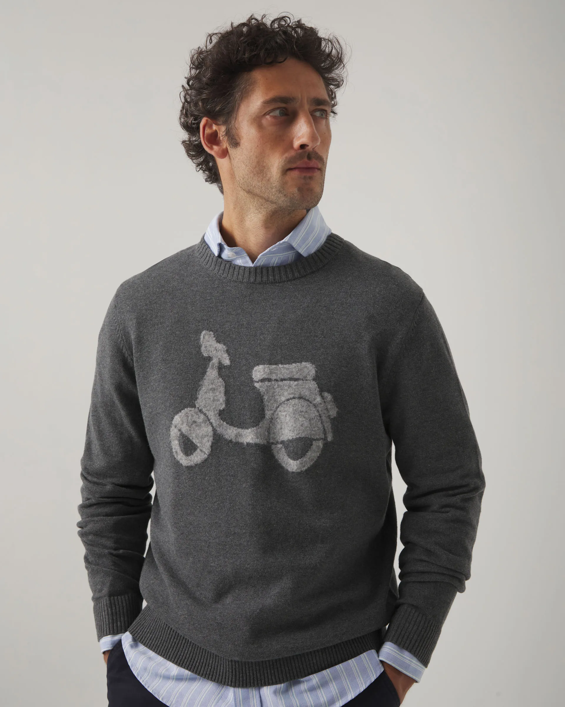 Jersey Moto Logo Gris Oscuro