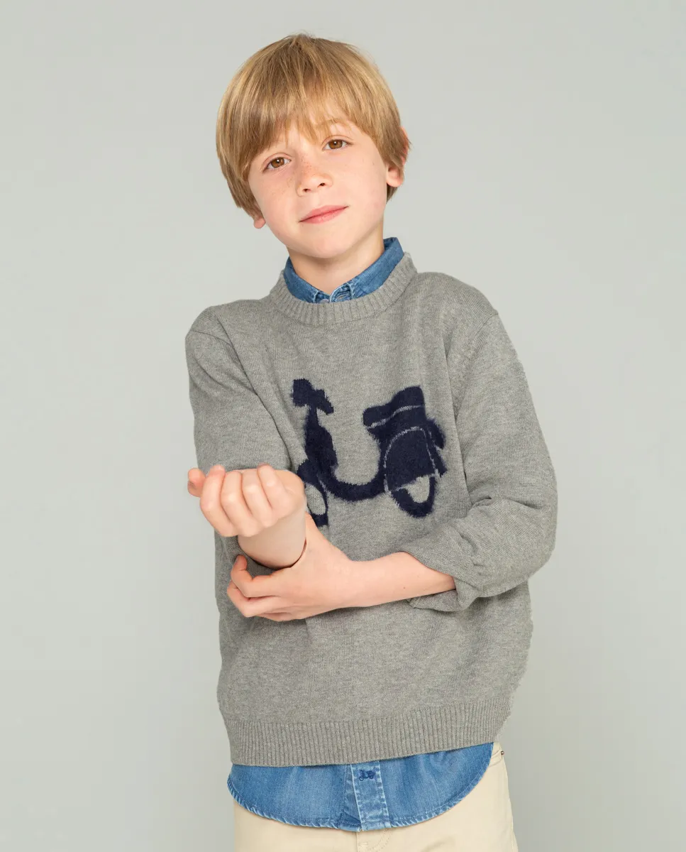 Jersey Niño Moto Logo Gris - Image 4