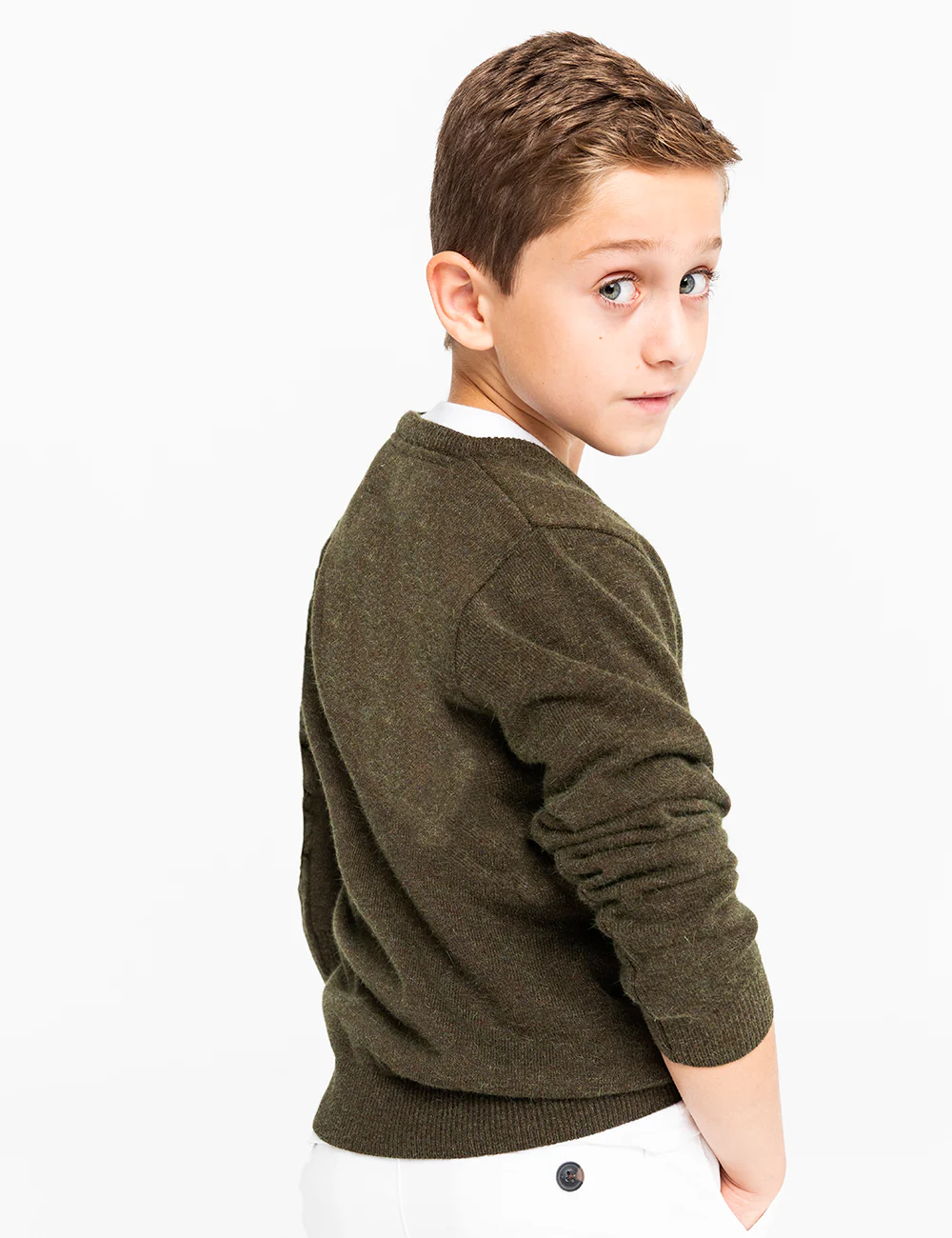 Jersey niño pico angora khaki - Image 2