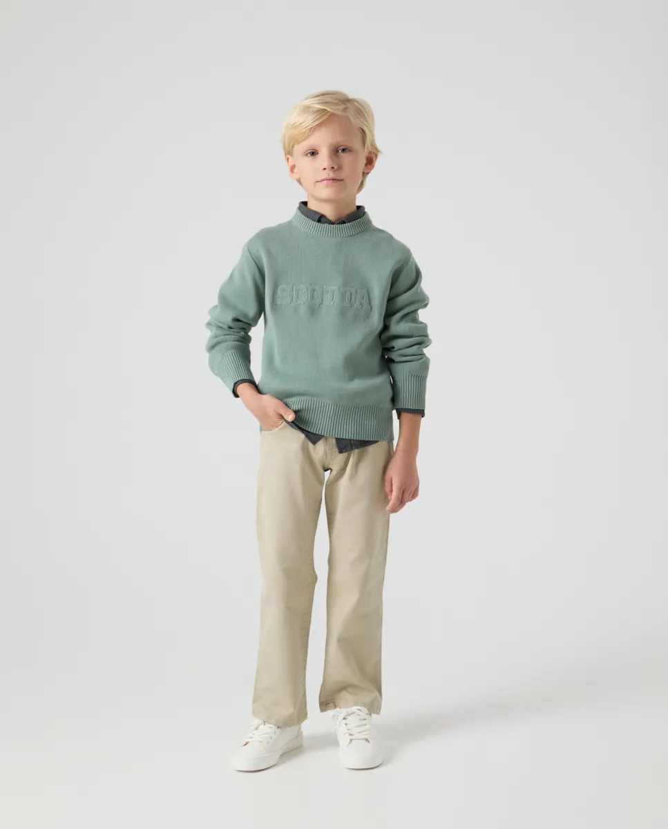 Jersey Niño Scotta Verde Grisaceo - Image 4