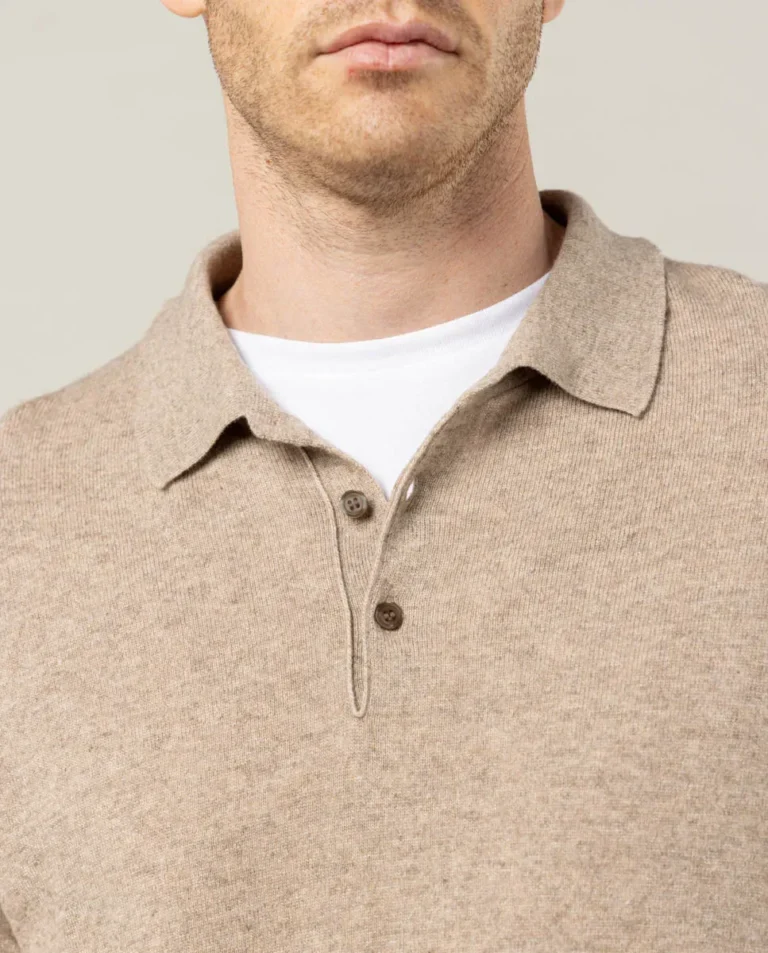 Jersey polo cashmere beige - Image 3