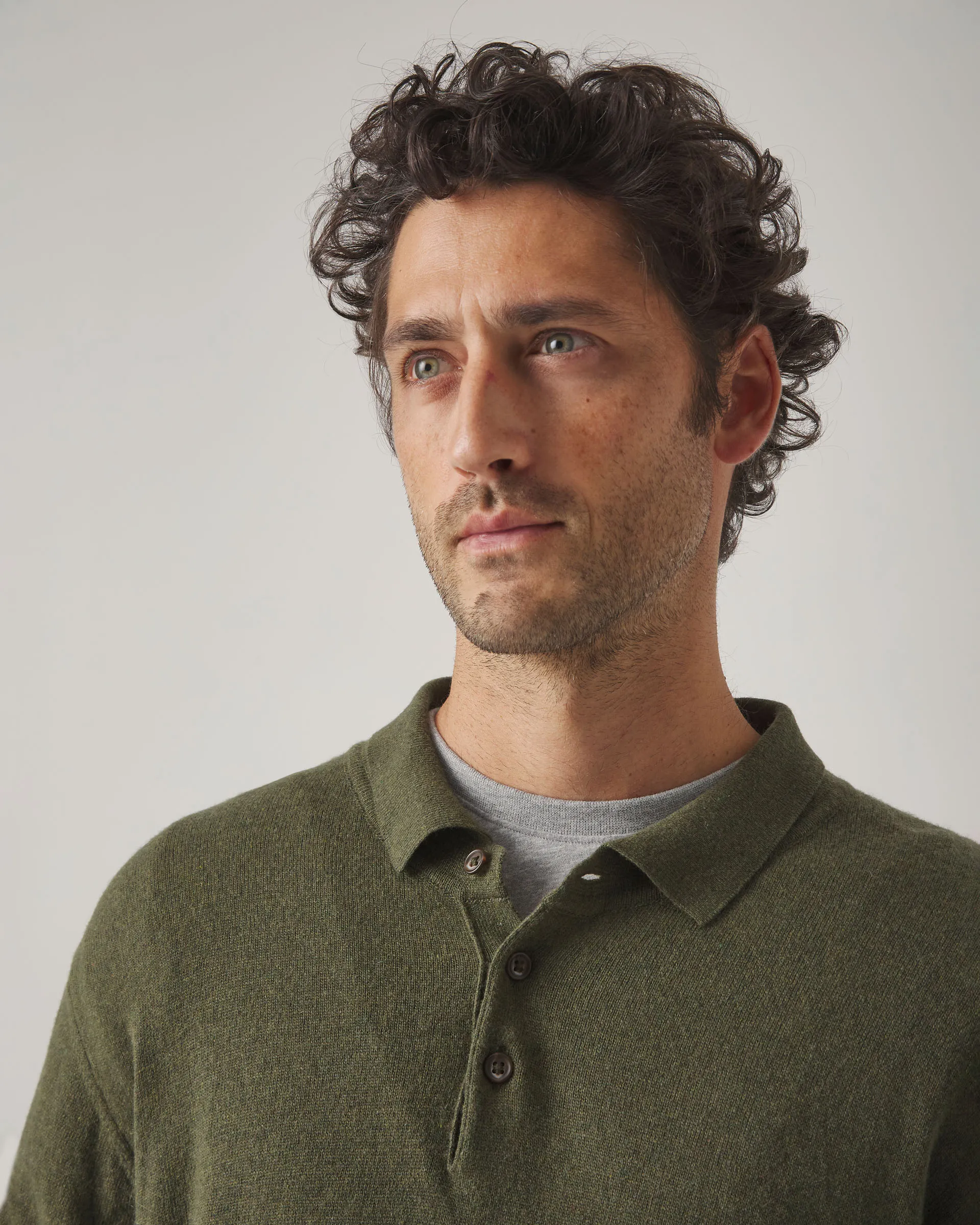 Jersey Polo Cashmere Khaki - Image 3