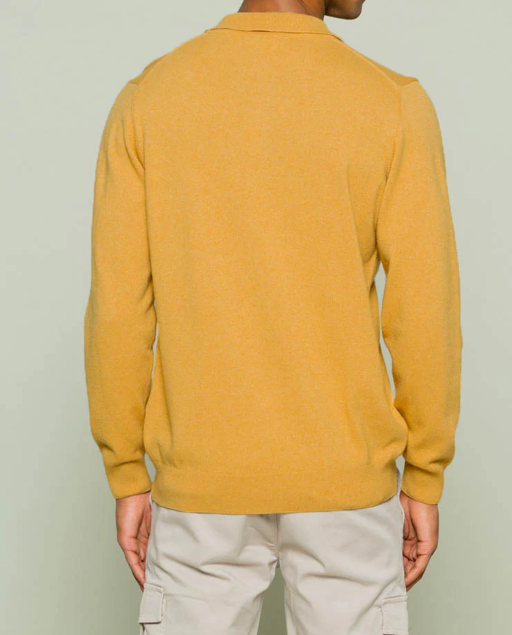 Jersey polo cashmere mostaza - Image 3