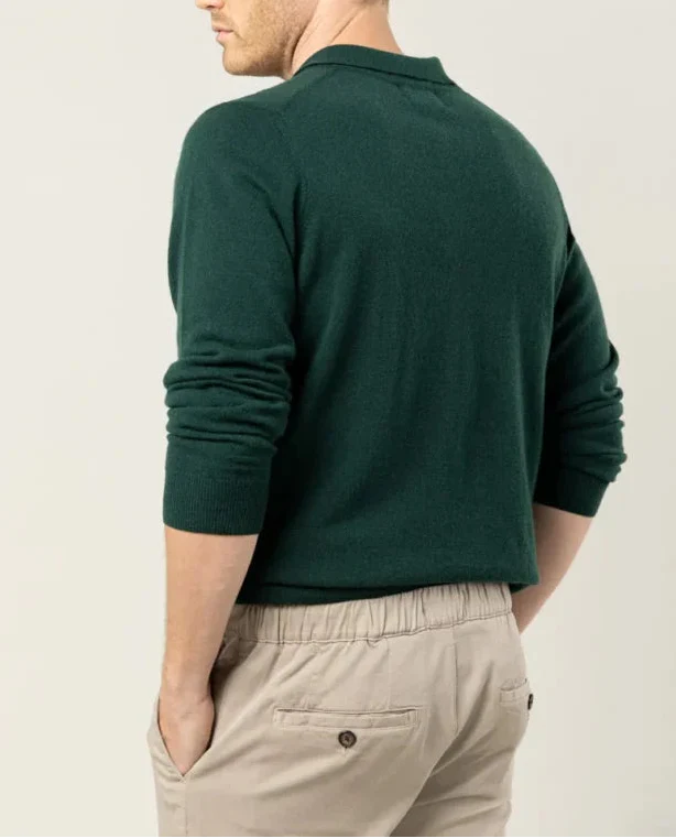 JERSEY POLO CASHMERE VERDE BOTELLA - Image 3