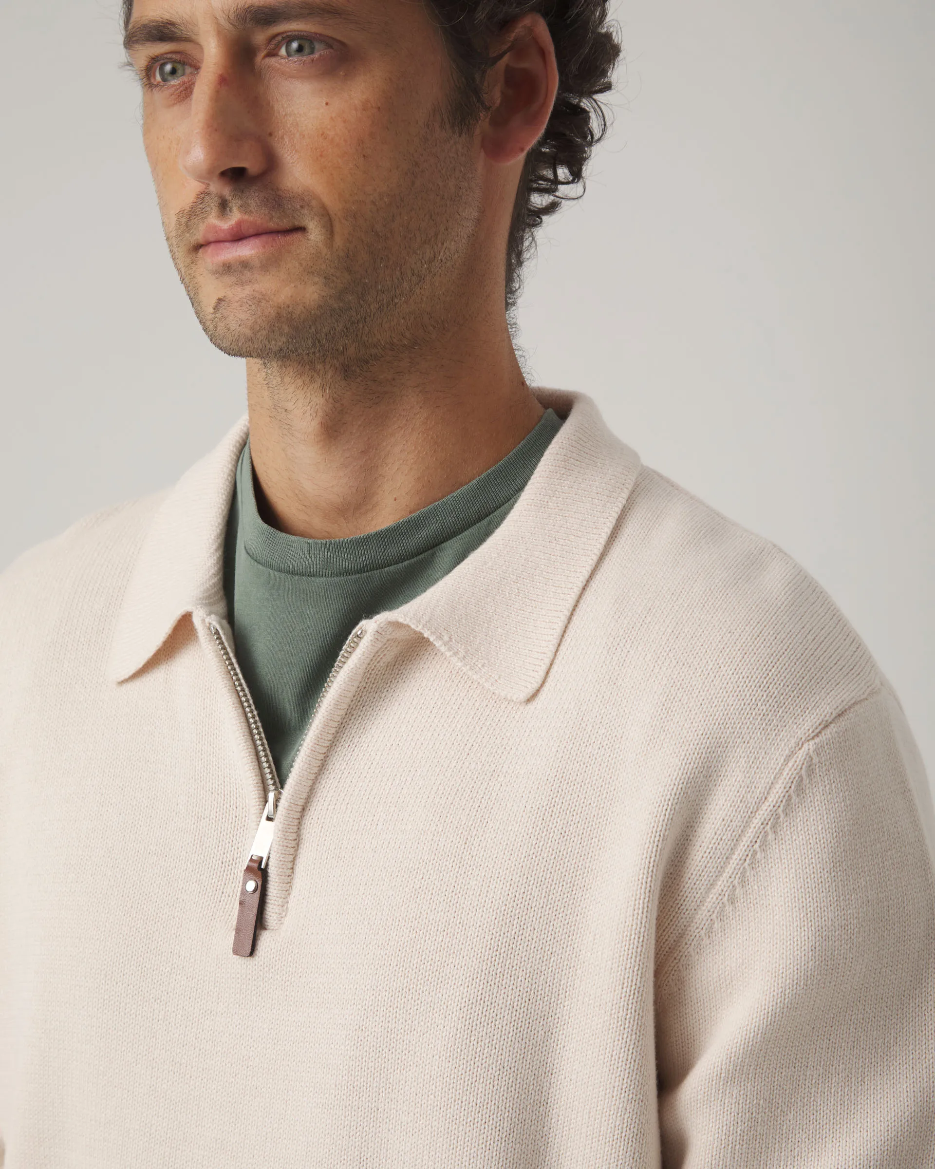 Jersey Polo Zip Crudo - Image 4