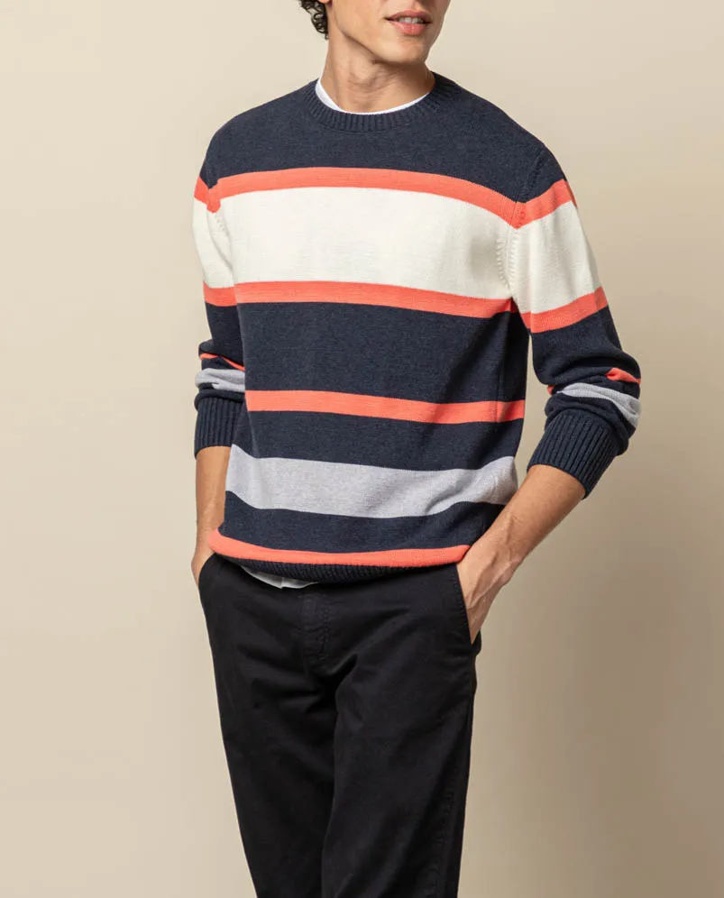 JERSEY STRIPES COLOURS CORAL