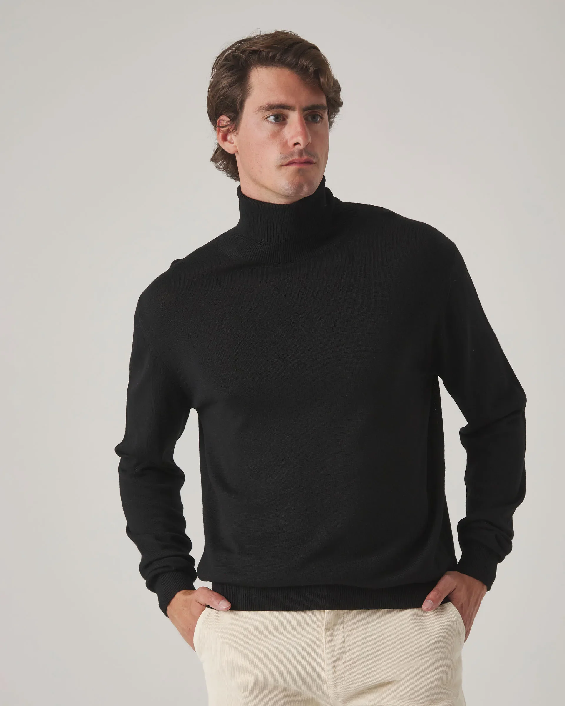 Jersey Turtle Neck Negro