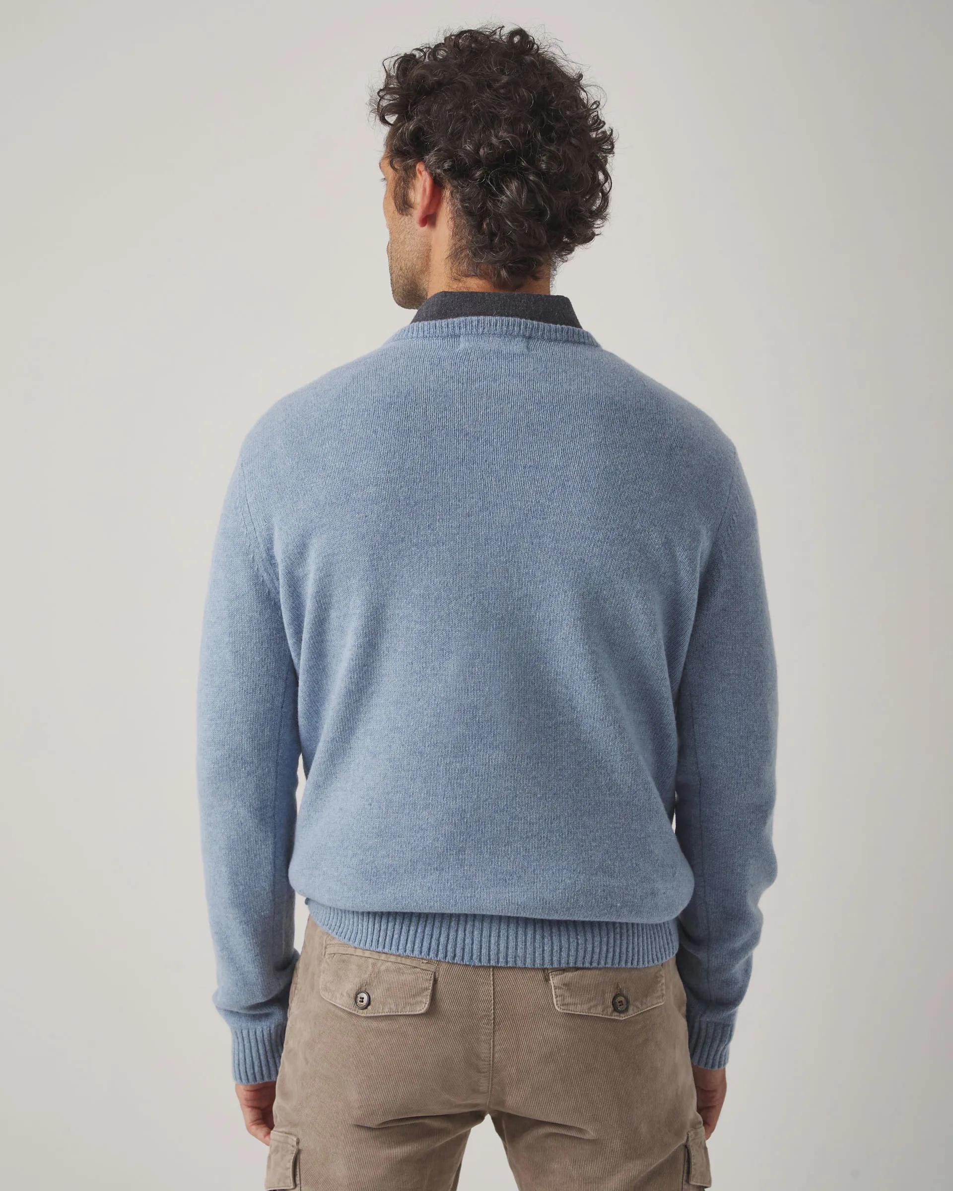 Jersey V Neck Wool Azul - Image 3