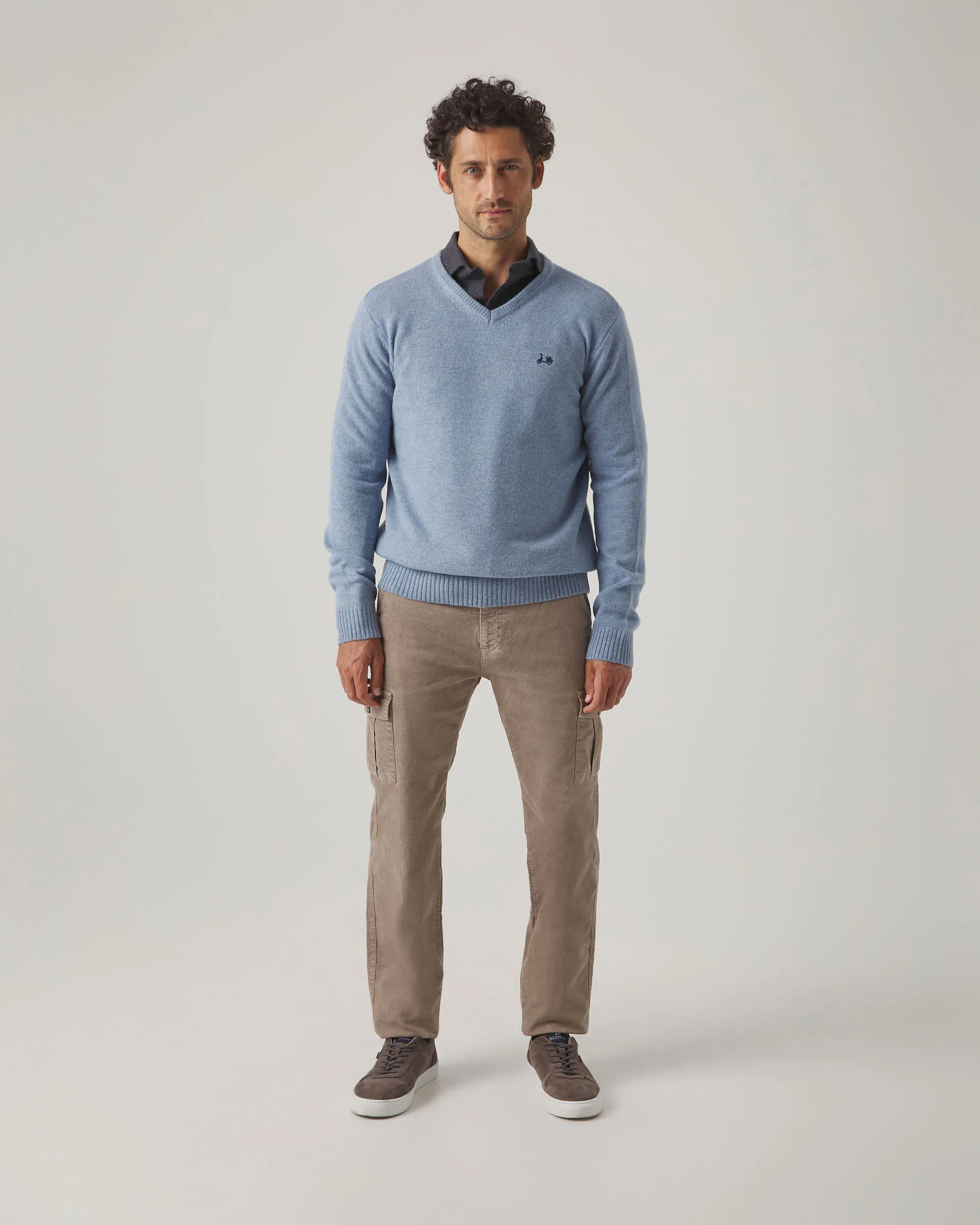 Jersey V Neck Wool Azul - Image 4