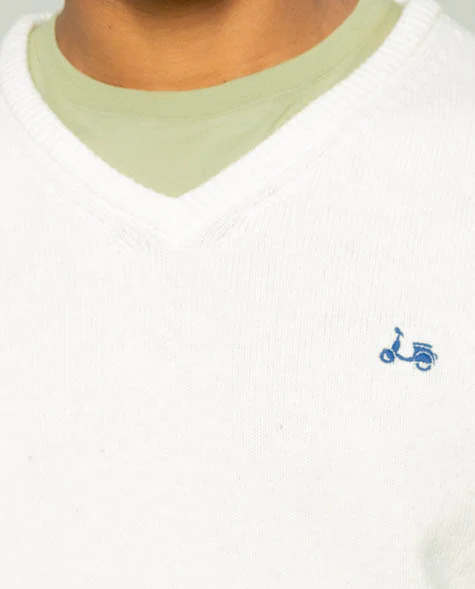 Jersey v neck wool crudo - Image 2