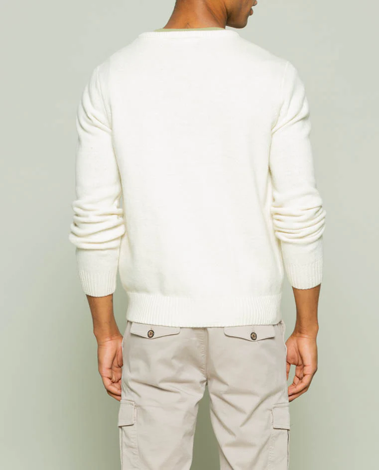 Jersey v neck wool crudo - Image 3