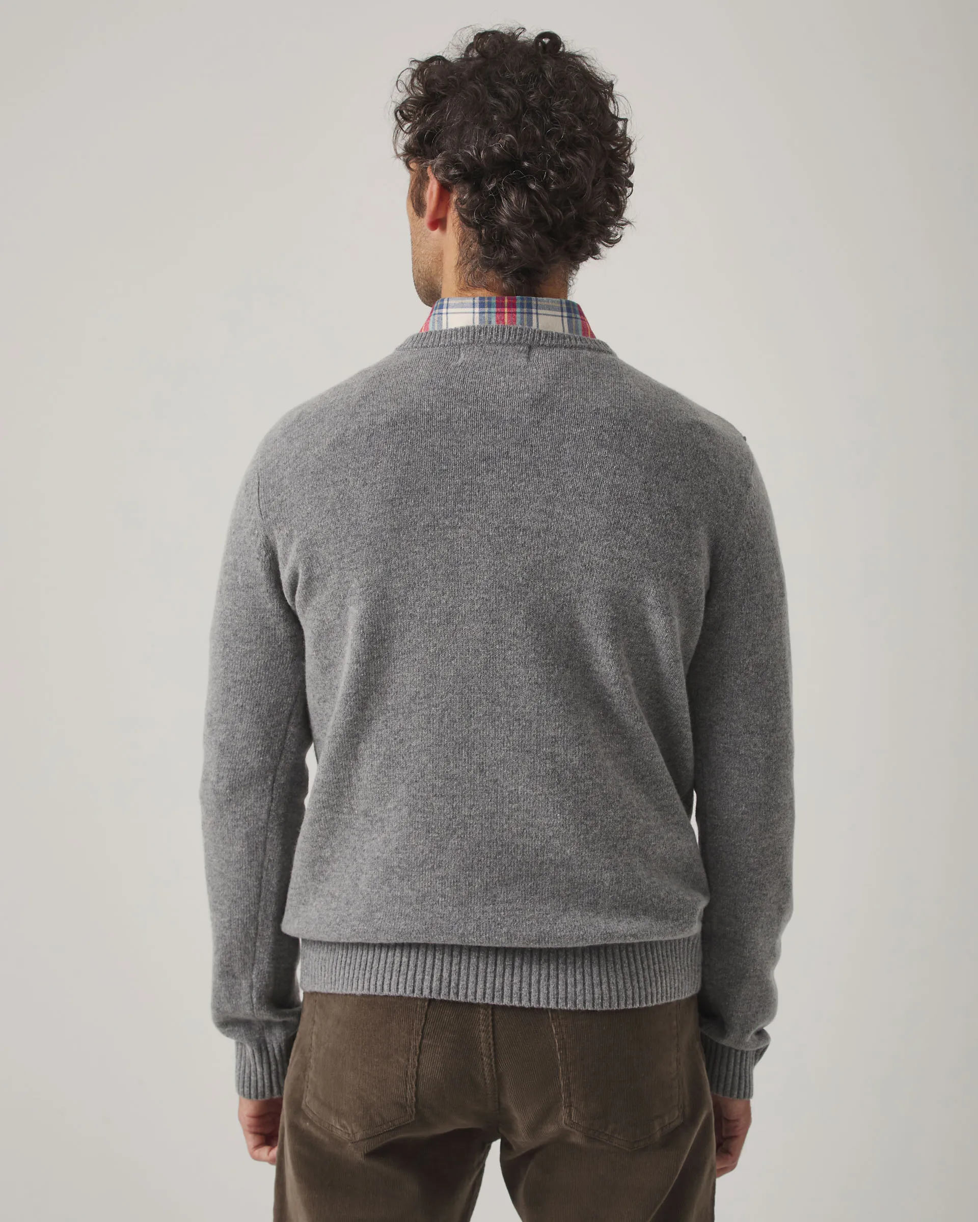 Jersey V Neck Wool Gris Medio - Image 3