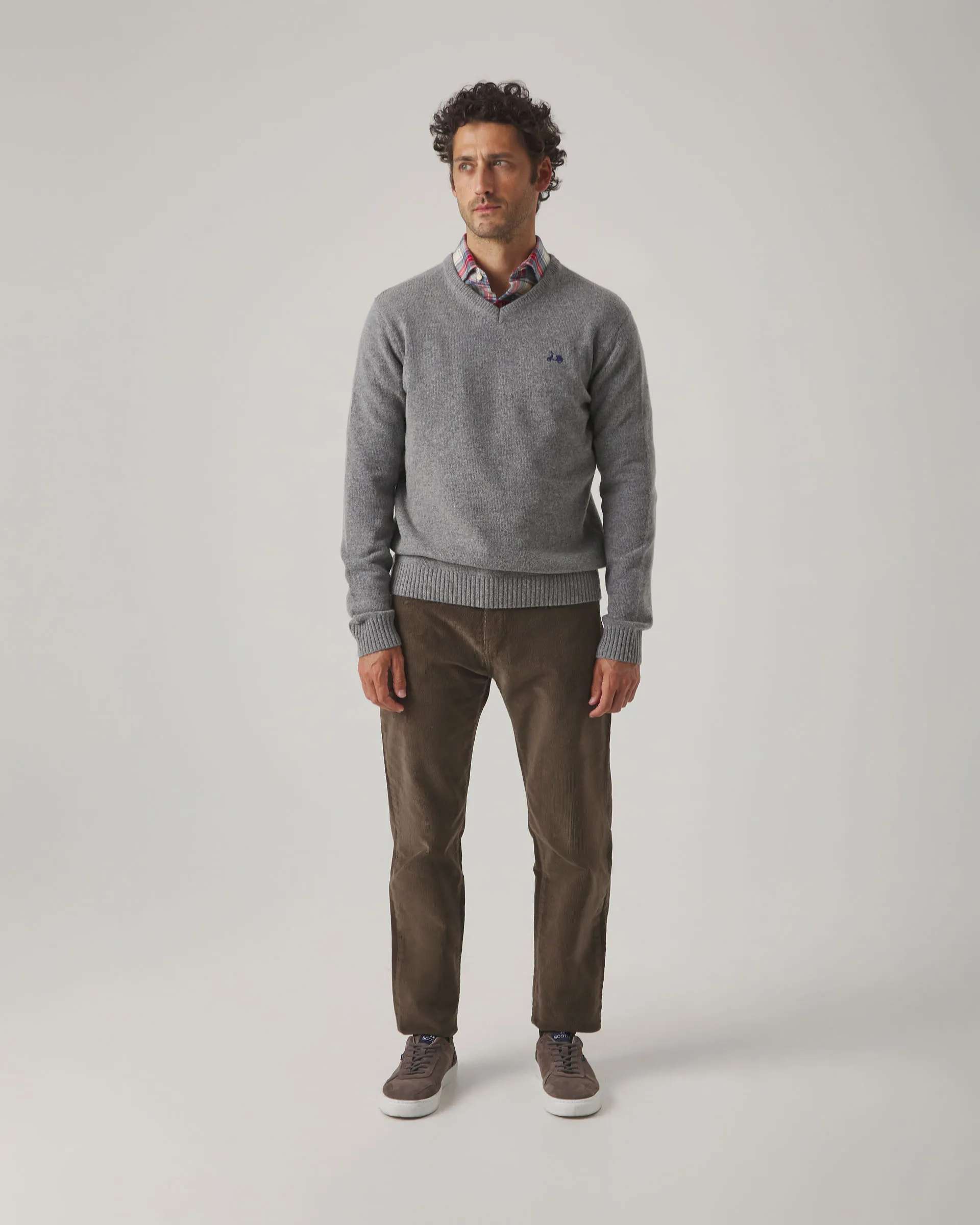 Jersey V Neck Wool Gris Medio - Image 4