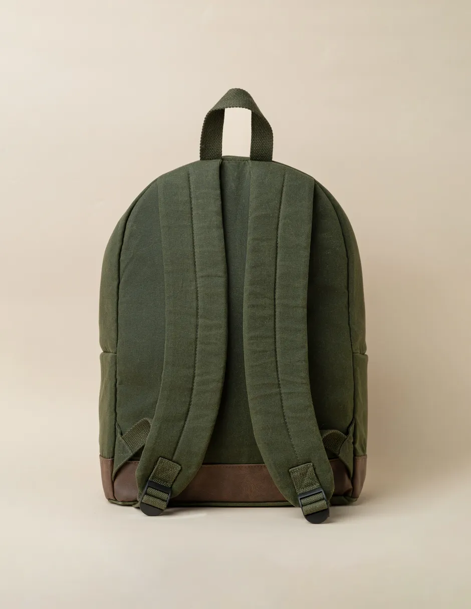 Mochila college canvas khaki - Image 3