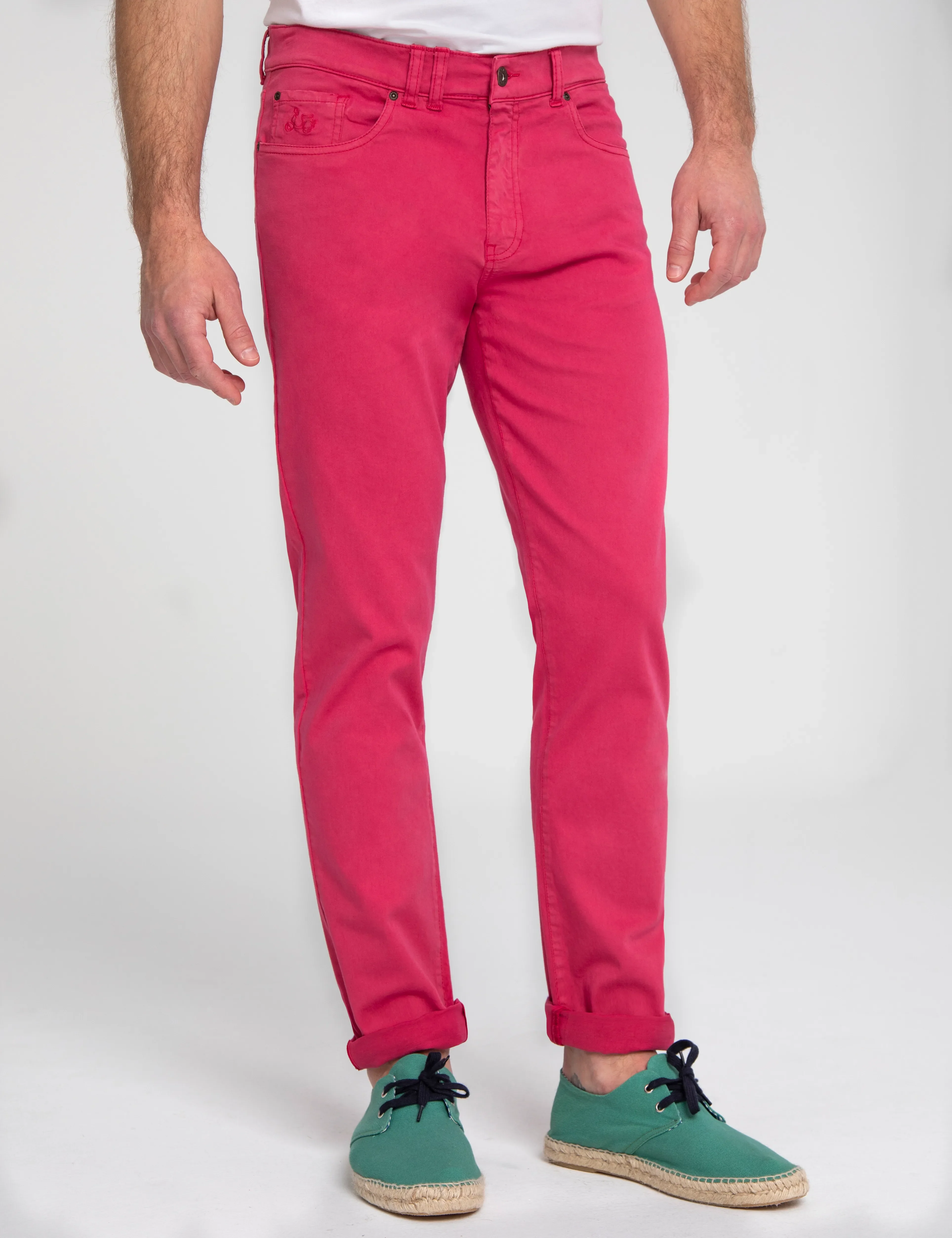 Pantalon 5 bolsillos frambuesa