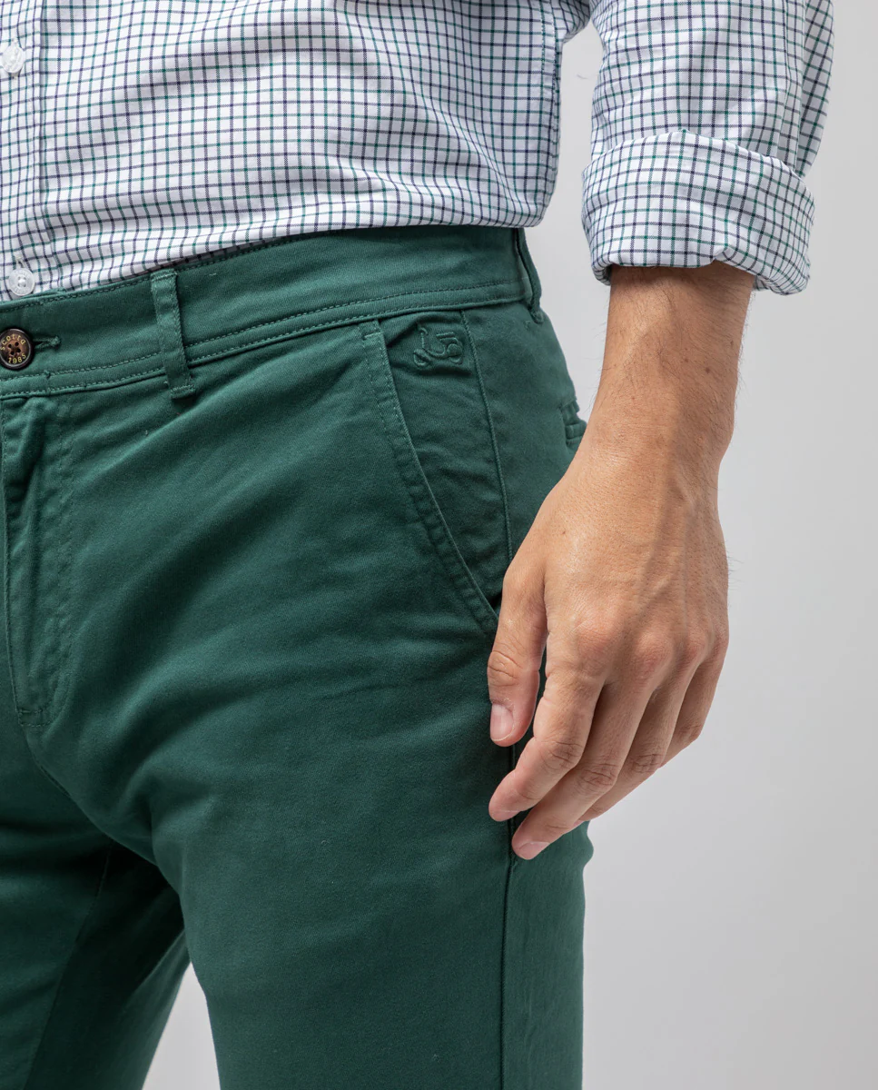 Pantalon chino slim fit verde - Image 2