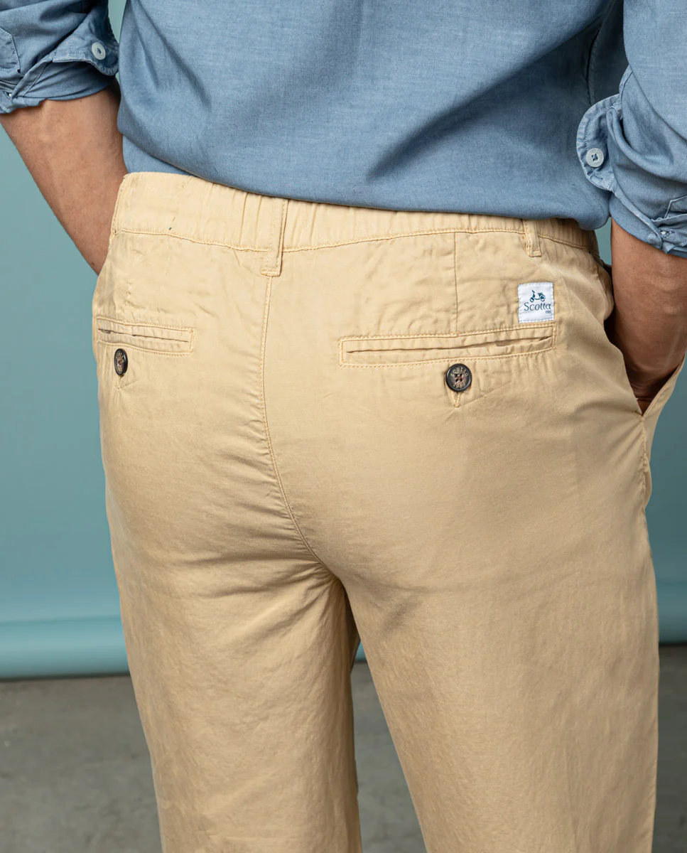Pantalón jogging garment dyed beige - Image 3