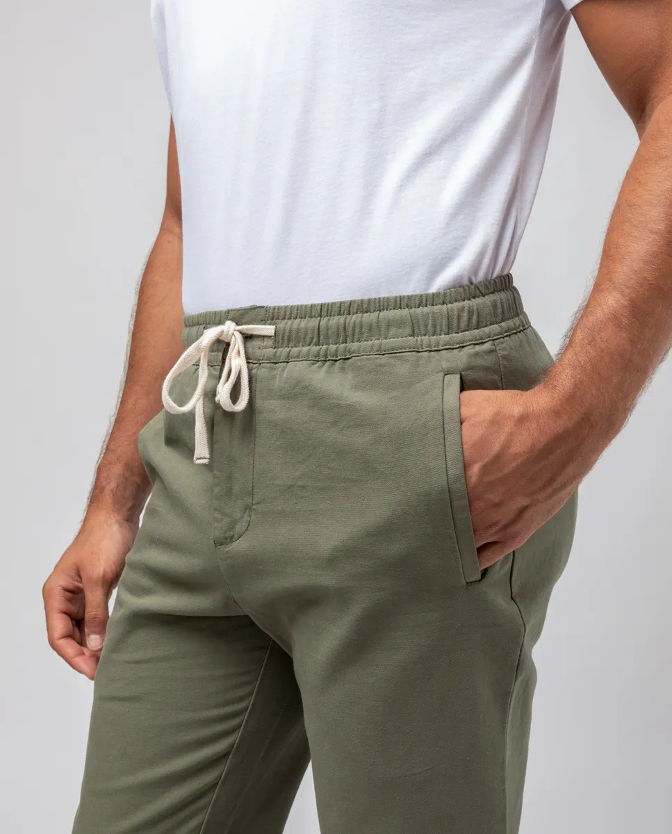 Pantalon jogging garment dyed khaki - Image 2
