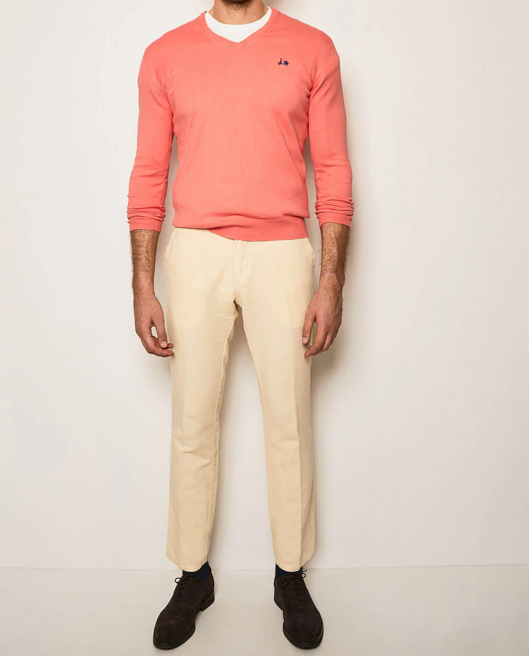 Pantalón lino algodón beige claro