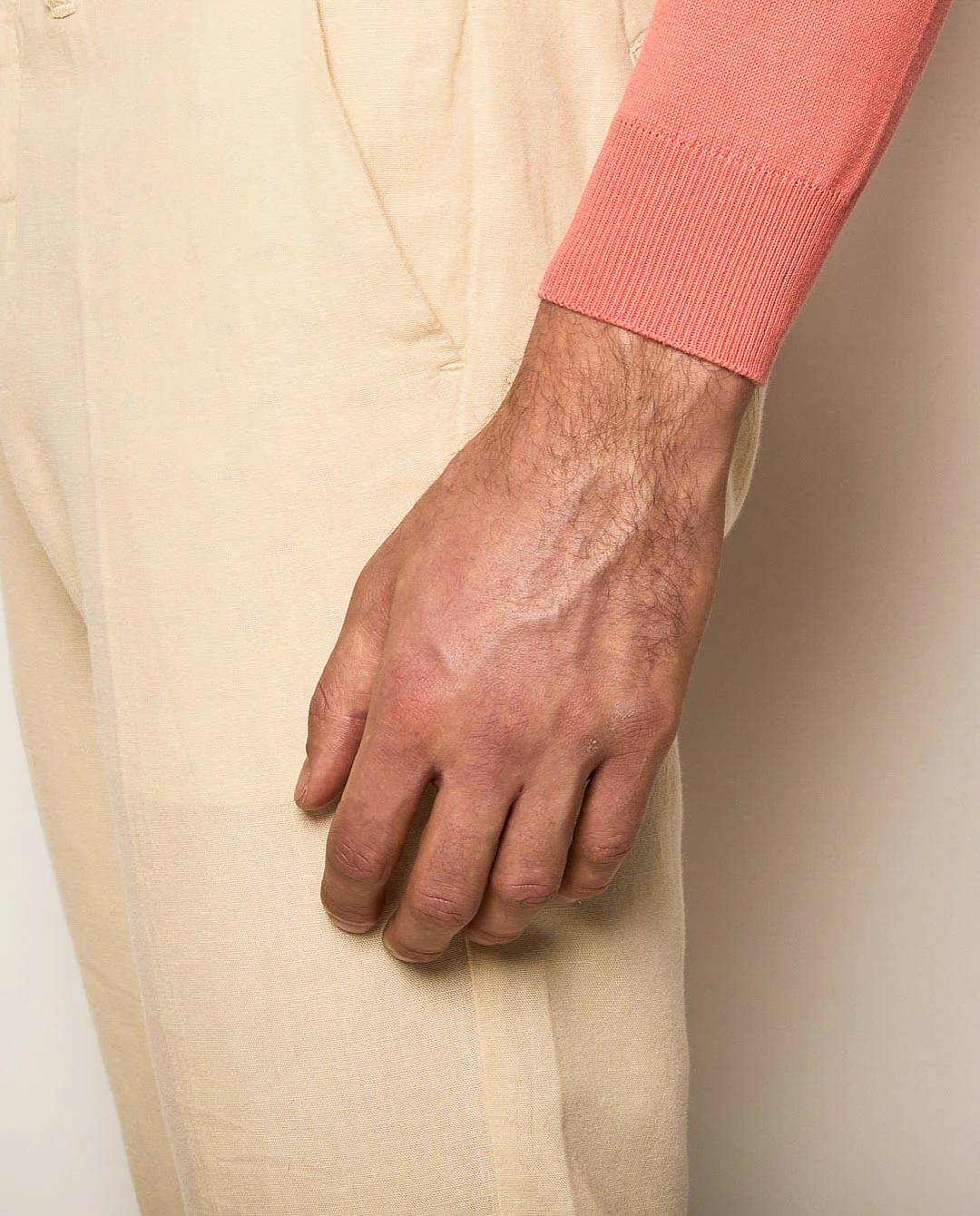 Pantalón lino algodón beige claro - Image 2