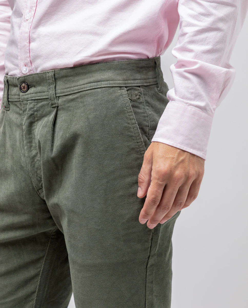 Pantalon micropana pinza verde - Image 2