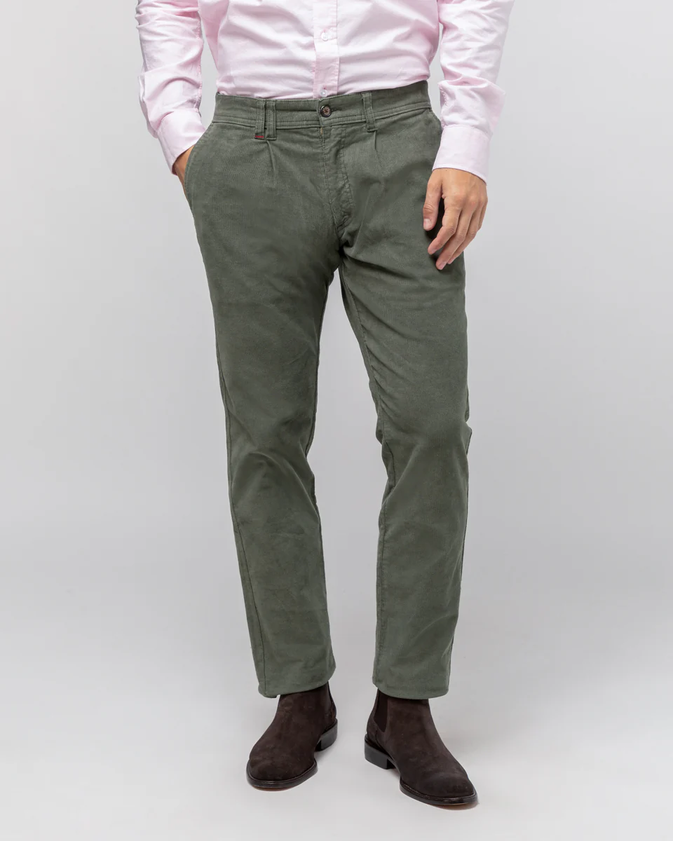 Pantalon micropana pinza verde - Image 3