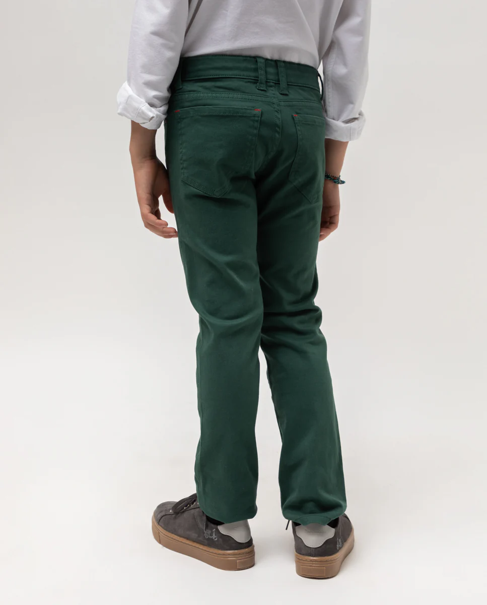 Pantalon niño 5 bolsillos verde - Image 3